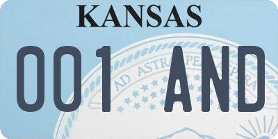 KS license plate 001AND