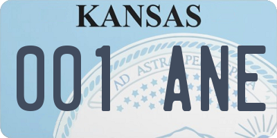 KS license plate 001ANE