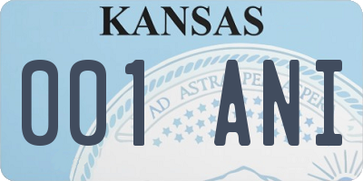 KS license plate 001ANI