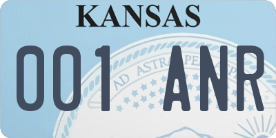 KS license plate 001ANR