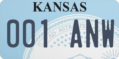 KS license plate 001ANW