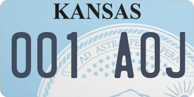 KS license plate 001AOJ
