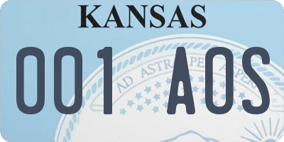 KS license plate 001AOS