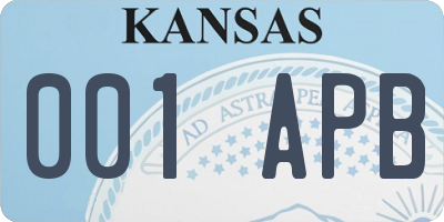 KS license plate 001APB