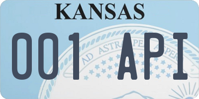 KS license plate 001API