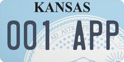 KS license plate 001APP