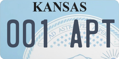 KS license plate 001APT