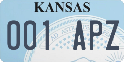 KS license plate 001APZ