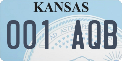 KS license plate 001AQB