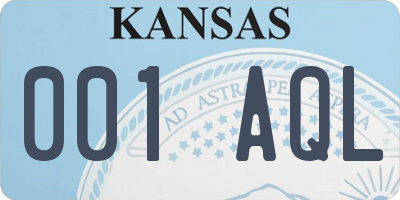 KS license plate 001AQL