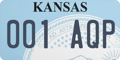 KS license plate 001AQP