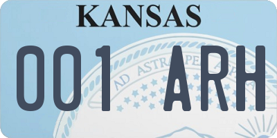 KS license plate 001ARH