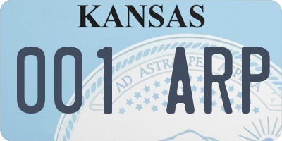 KS license plate 001ARP