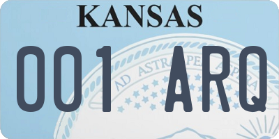 KS license plate 001ARQ