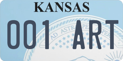 KS license plate 001ART
