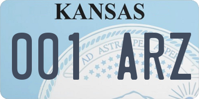 KS license plate 001ARZ
