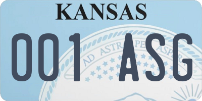 KS license plate 001ASG