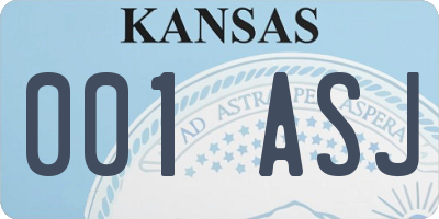 KS license plate 001ASJ