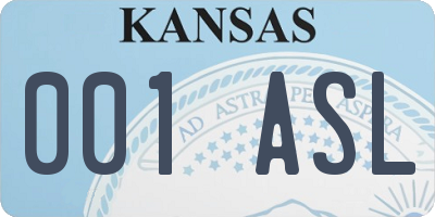 KS license plate 001ASL