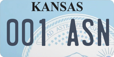 KS license plate 001ASN