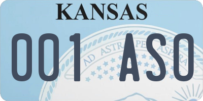 KS license plate 001ASO