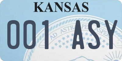 KS license plate 001ASY