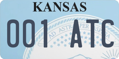 KS license plate 001ATC