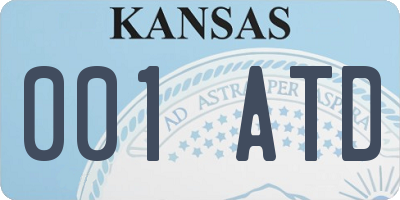 KS license plate 001ATD