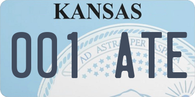 KS license plate 001ATE