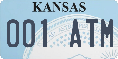 KS license plate 001ATM