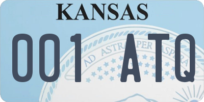 KS license plate 001ATQ