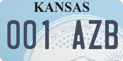 KS license plate 001AZB