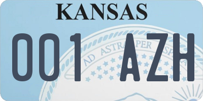 KS license plate 001AZH