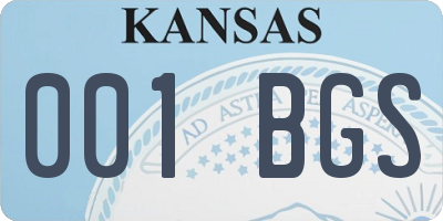 KS license plate 001BGS