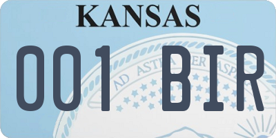 KS license plate 001BIR