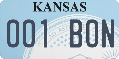 KS license plate 001BON