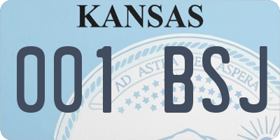 KS license plate 001BSJ