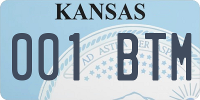 KS license plate 001BTM