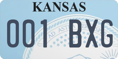 KS license plate 001BXG