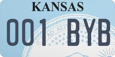KS license plate 001BYB