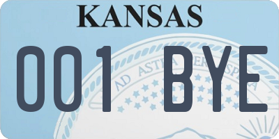 KS license plate 001BYE
