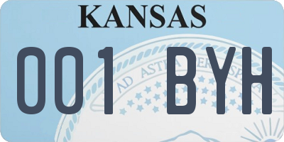 KS license plate 001BYH
