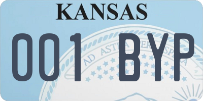KS license plate 001BYP
