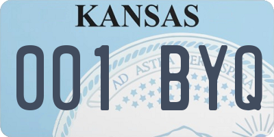 KS license plate 001BYQ
