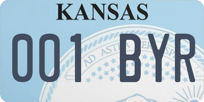 KS license plate 001BYR