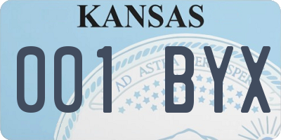 KS license plate 001BYX