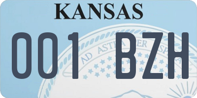 KS license plate 001BZH