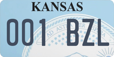 KS license plate 001BZL