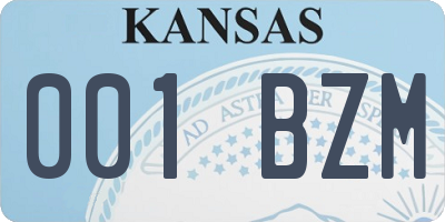 KS license plate 001BZM