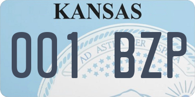 KS license plate 001BZP